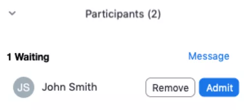 Zoom waiting room